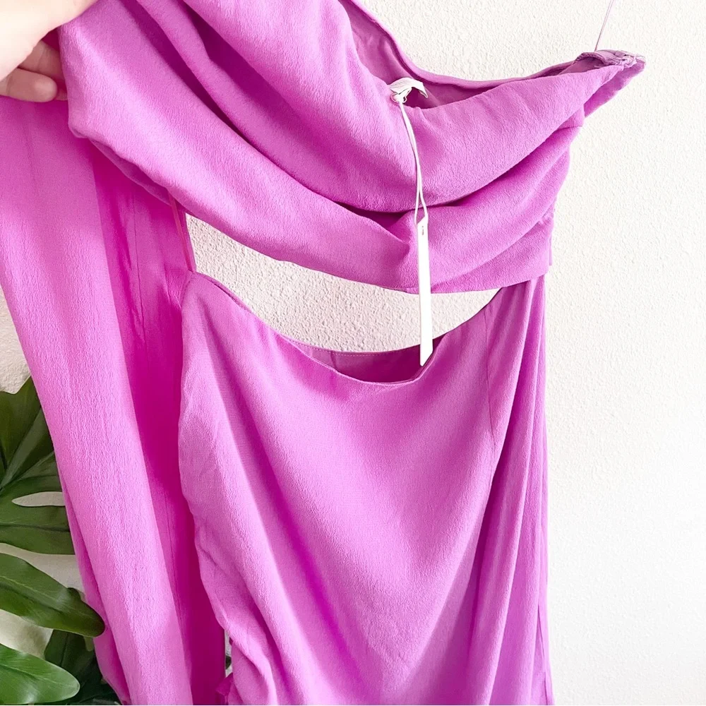 NWT Olivaceous Pink Gabelli One Sleeve Cut-Away Mini Dress M - Picture 9 of 14